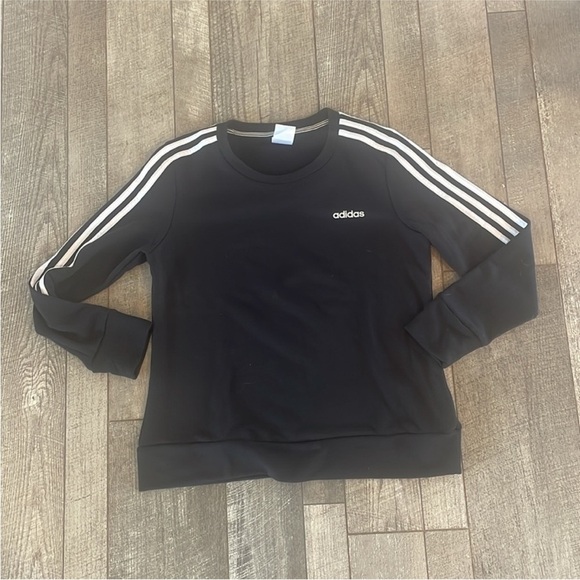 Adidas 3-Stripe Black and White Crewneck Sweatshirt Size Medium. - Picture 6 of 6